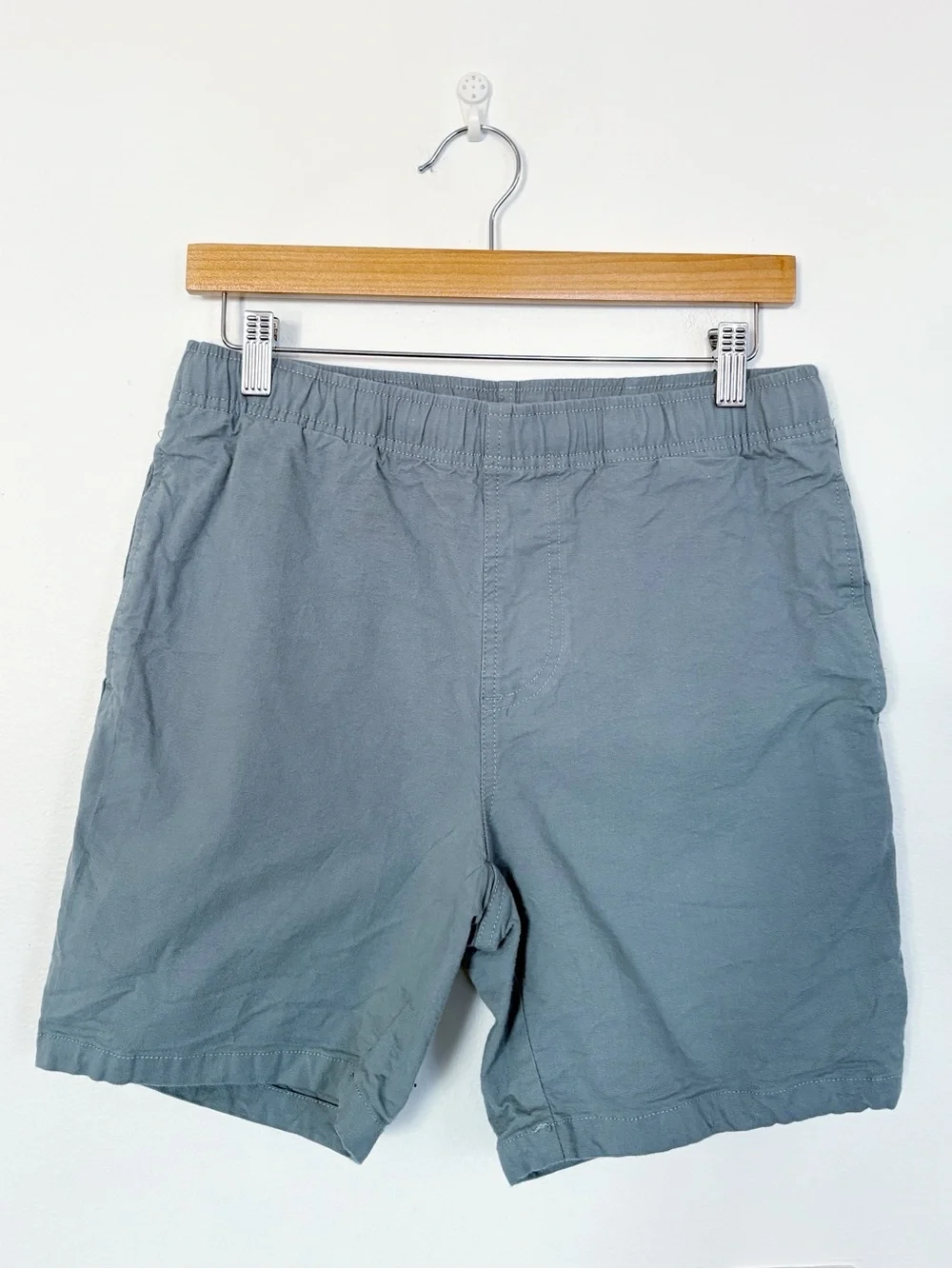 Free Fly || Stretch Canvas Shorts in Shale Green Gray Drawstring Small